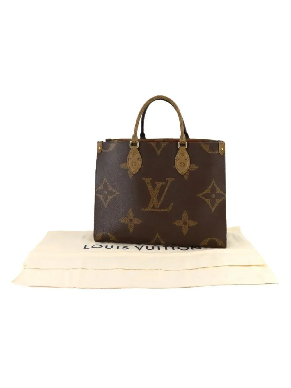 Louis Vuitton Giant Monogram On The Go MM 2-Way Tote Shoulder Bag